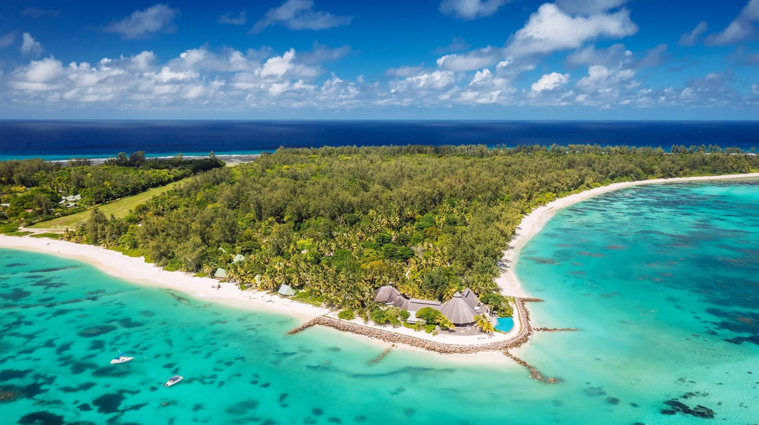 vue aérienne de denis island aux seychelles
