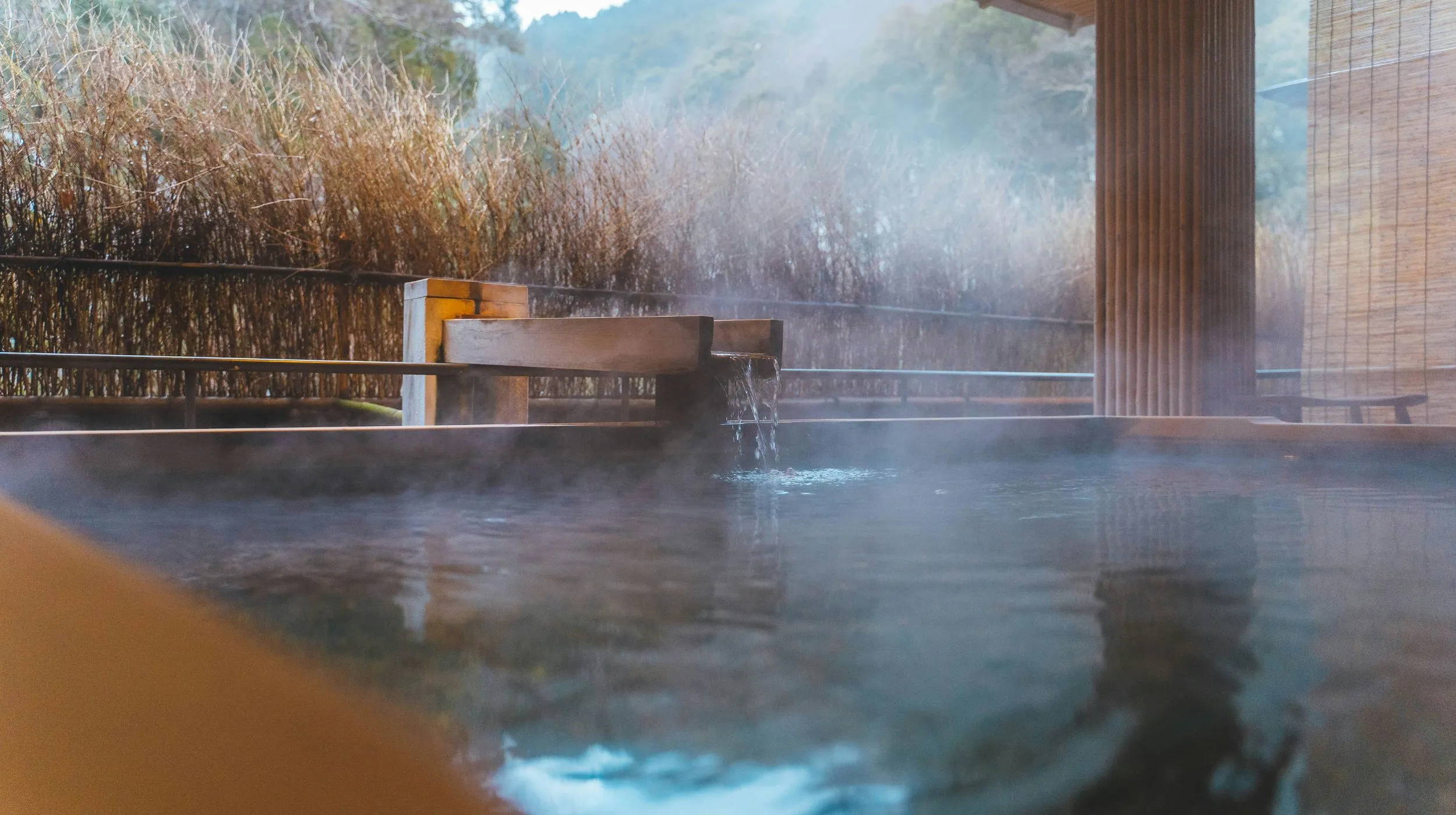 Bain thermal, Japon — une expérience apaisante dans un cadre naturel enchanteur.